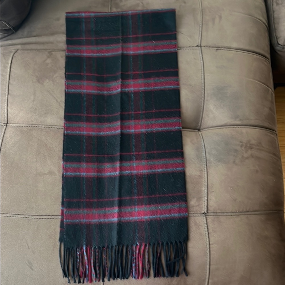 Dior Black and Red Plaid Scarf